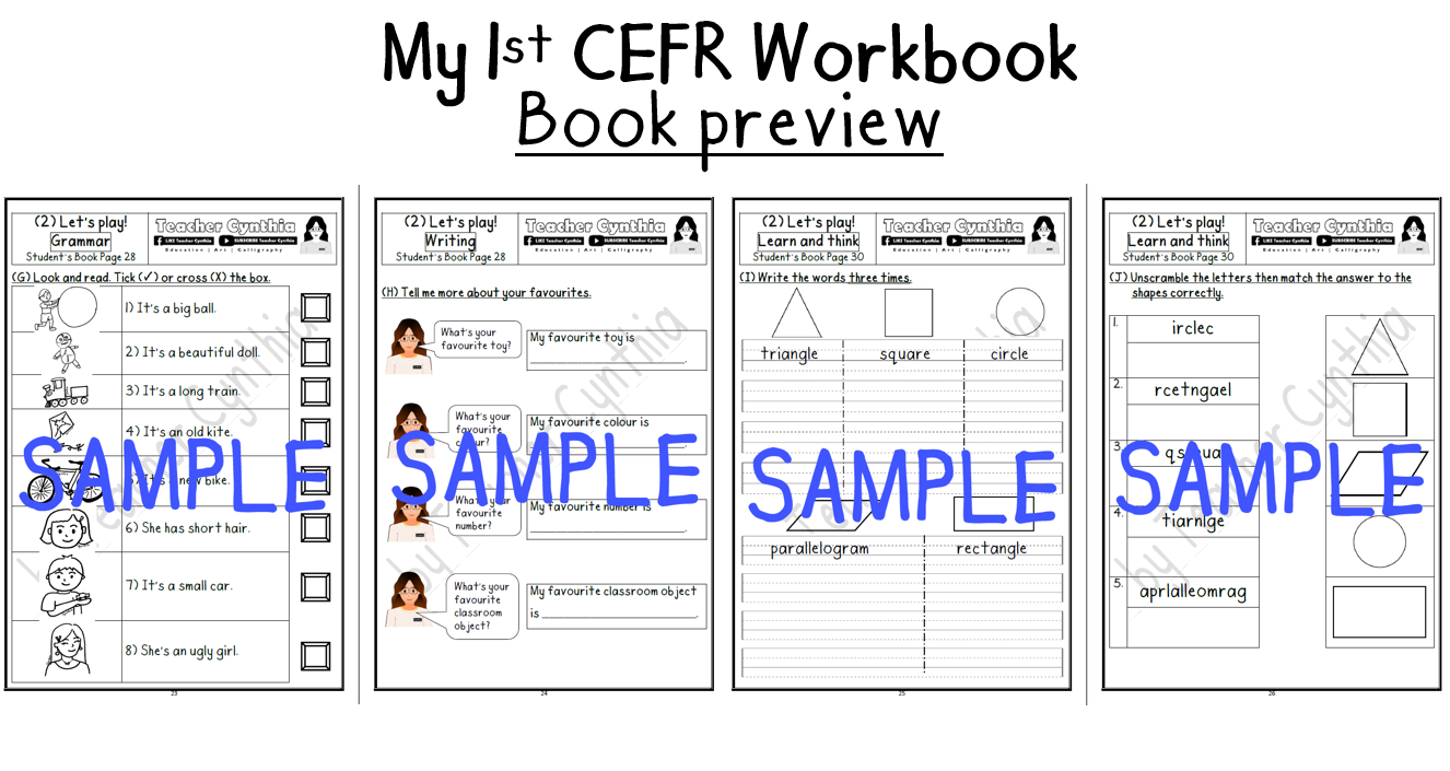 Teacher Cynthia - 📕 My 1st CEFR Workbook 📕 📌Designed based on CEFR ...