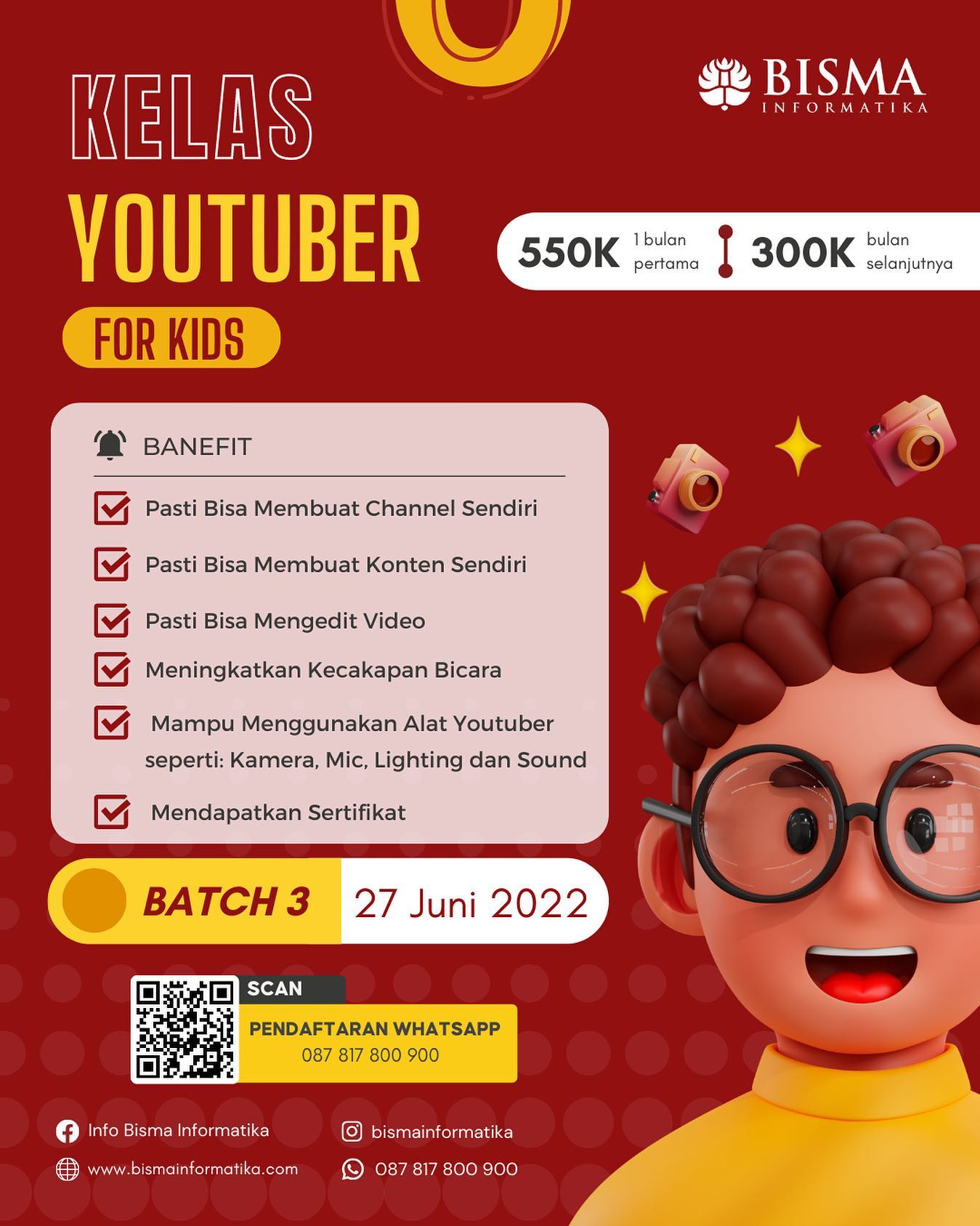 Special Kelas Khusus Youtuber For... - Info Bisma Informatika