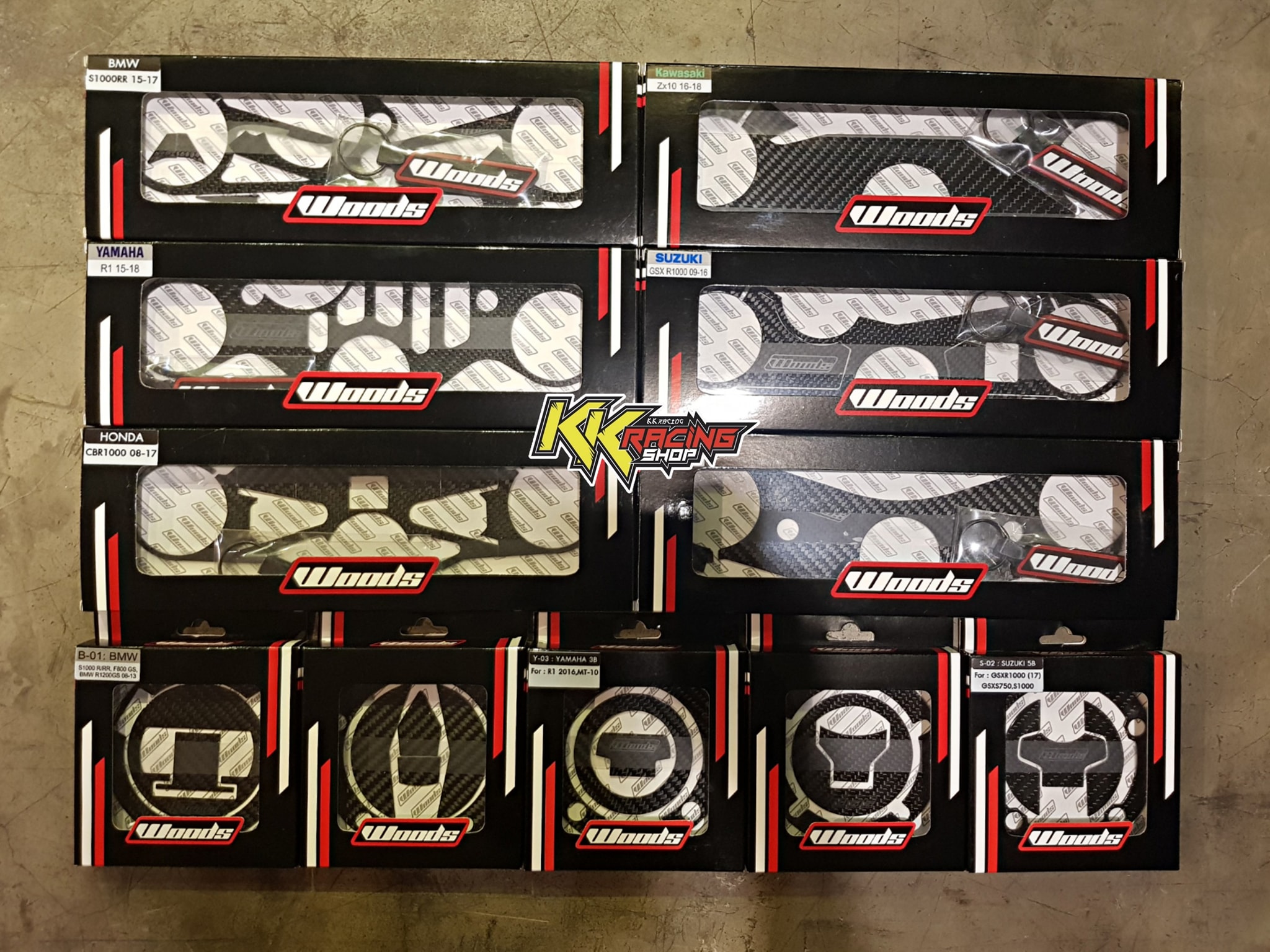 KK Racing Shop - แผ่นกันรอยแผงคอ/กันรอยฝาถัง Woods Carbon... | Facebook