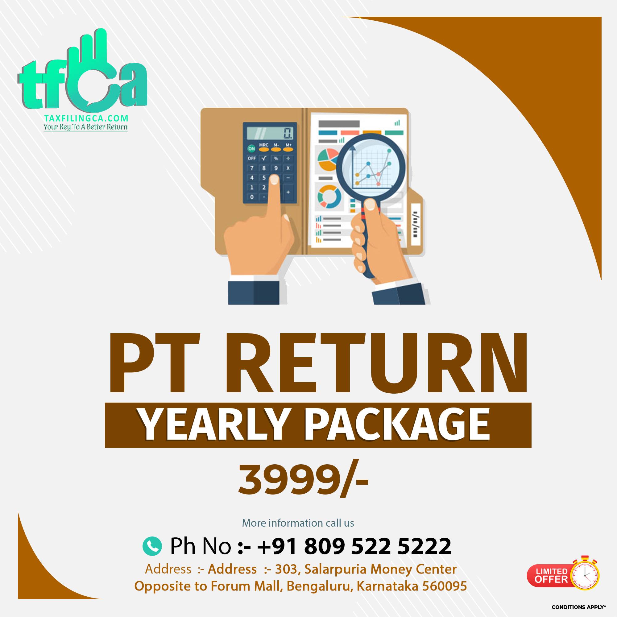 Taxfilingca.in - PT RETURN yearly package @3999/- For... | Facebook