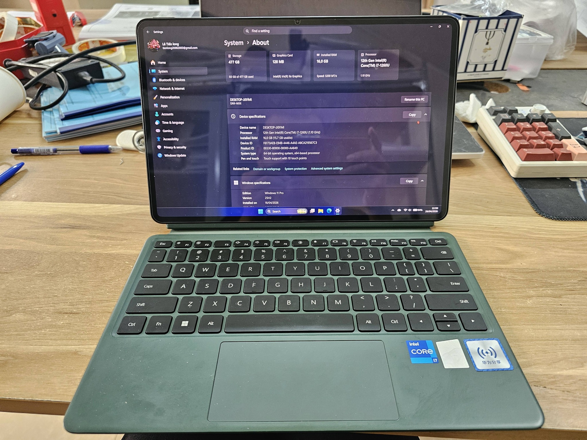 Hn cần pass em huawei matebook e 2023 Cấu hình :cpu i7 1260u ram 