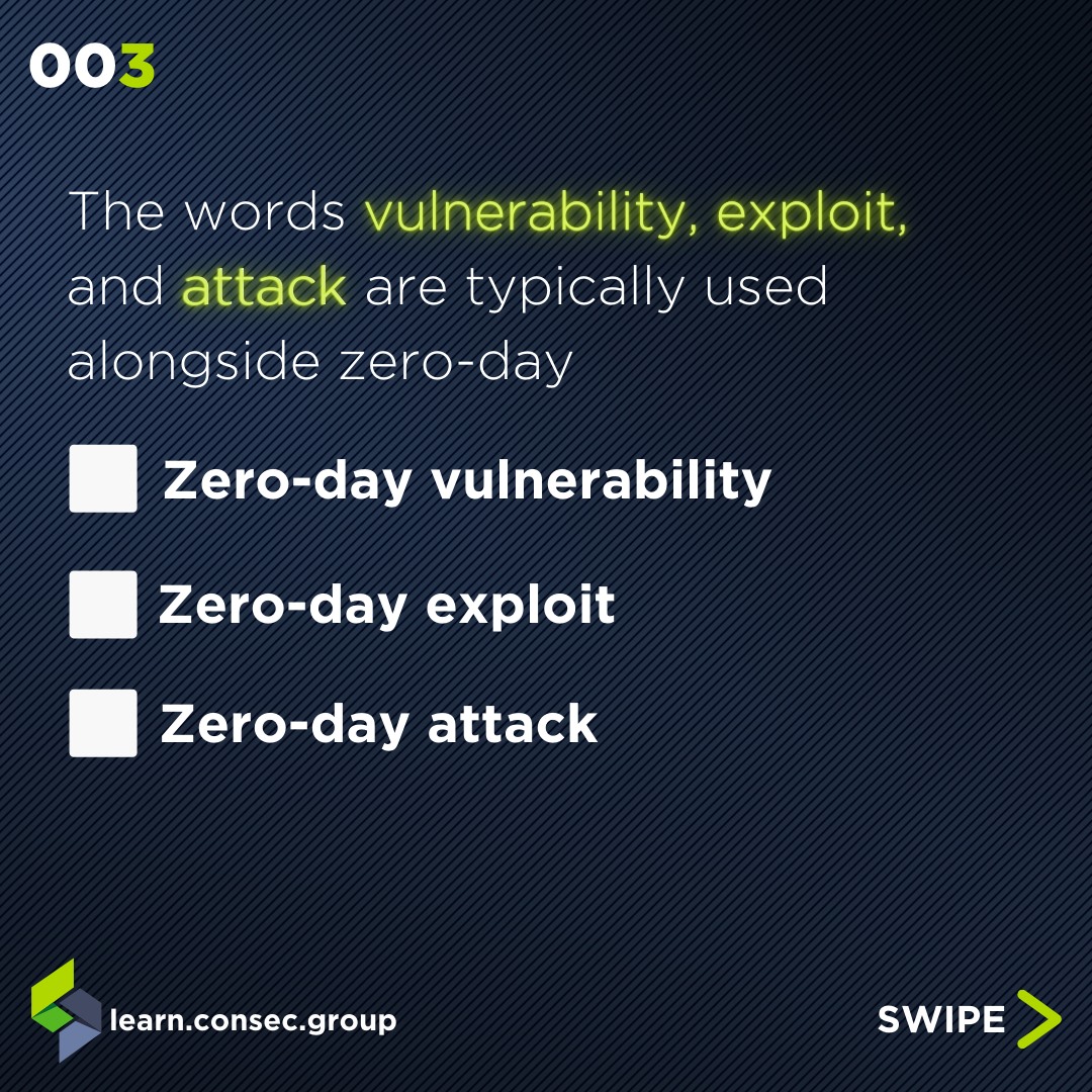 CONSEC Learn - What is a Zero-Day attack? ️ Follow...