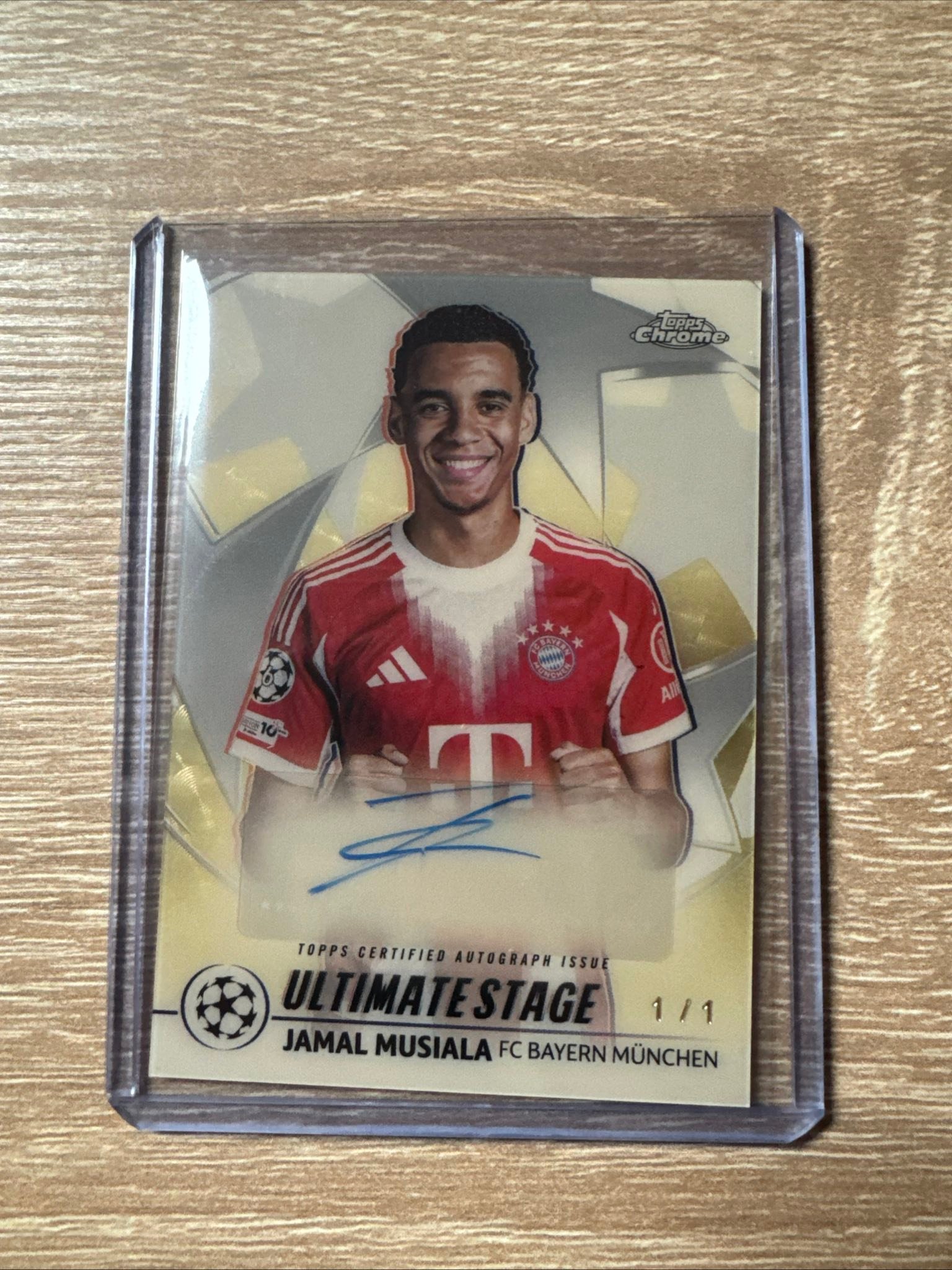 Jamal Musiala 1/1 auto Topps Chrome ultimate stage flagship 25-26