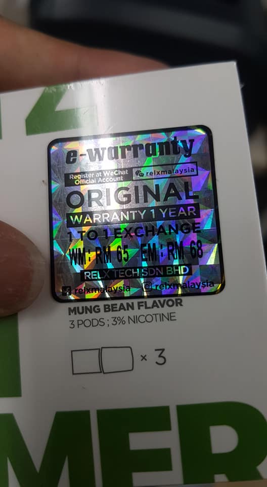 Relx Malaysia Warranty 1 Year... - RELX Malaysia Sabah 沙巴总代理