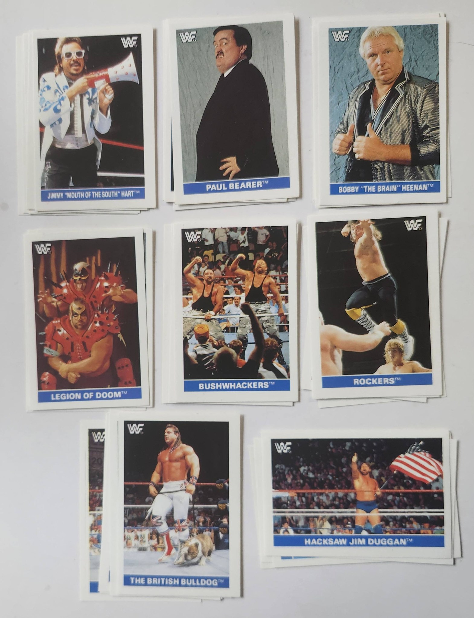 Full set of 1991 WWF Superstars stickers Nonsense with the unused
