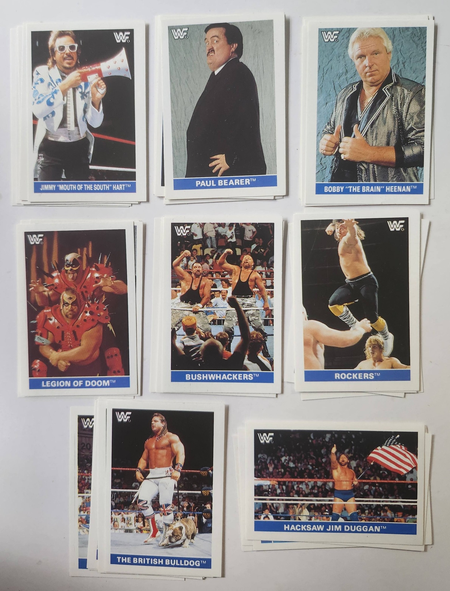 Full set of 1991 WWF Superstars stickers Nonsense with the unused