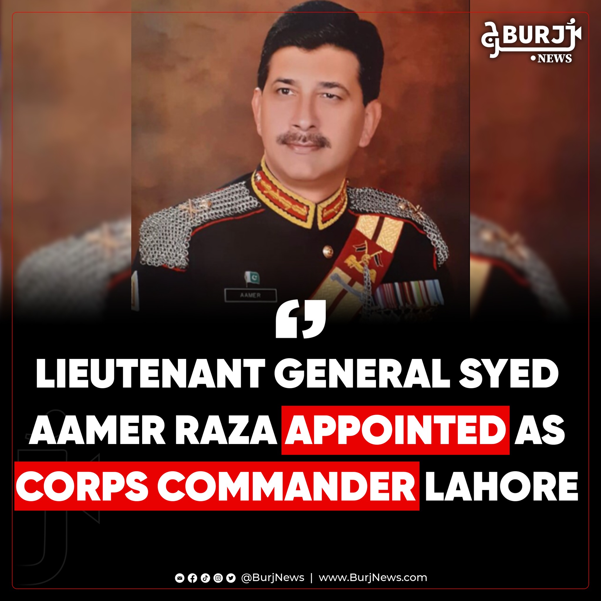 Burj - Lieutenant General Syed Aamer Raza, HI (M) who is currently ...