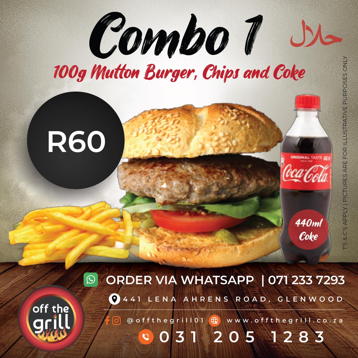 OFF the GRILL - Combo 1 100g Mutton Burger, Chips and... | Facebook