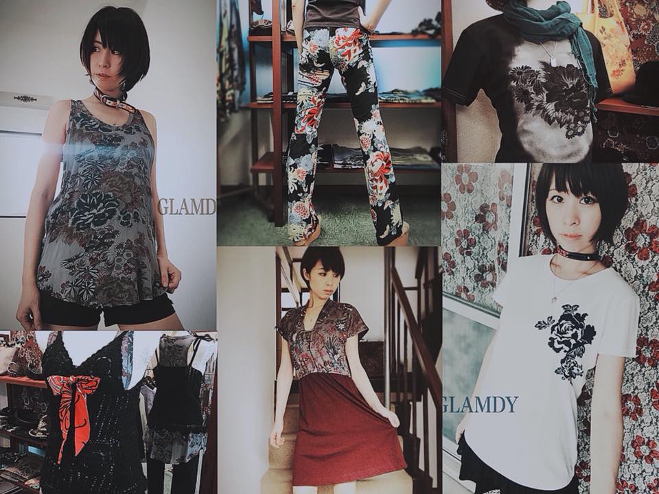 GLAMDY GLAMDY グラムディ 赤 レッド 花柄 和柄 Gジャン ブルゾン