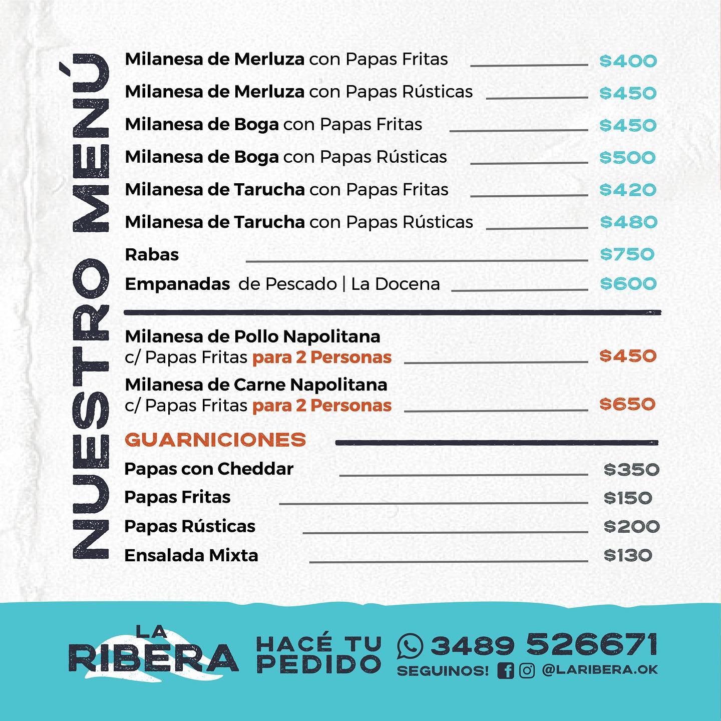 NUESTRO MENÚ 🍽 MILANESAS MERLUZA |... - La Ribera Resto Bar
