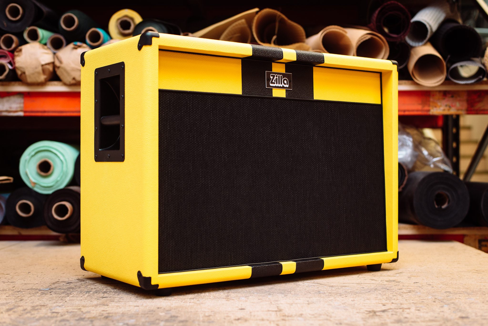 Super Fatboy 2x12. Black western tolex with vox style grill and