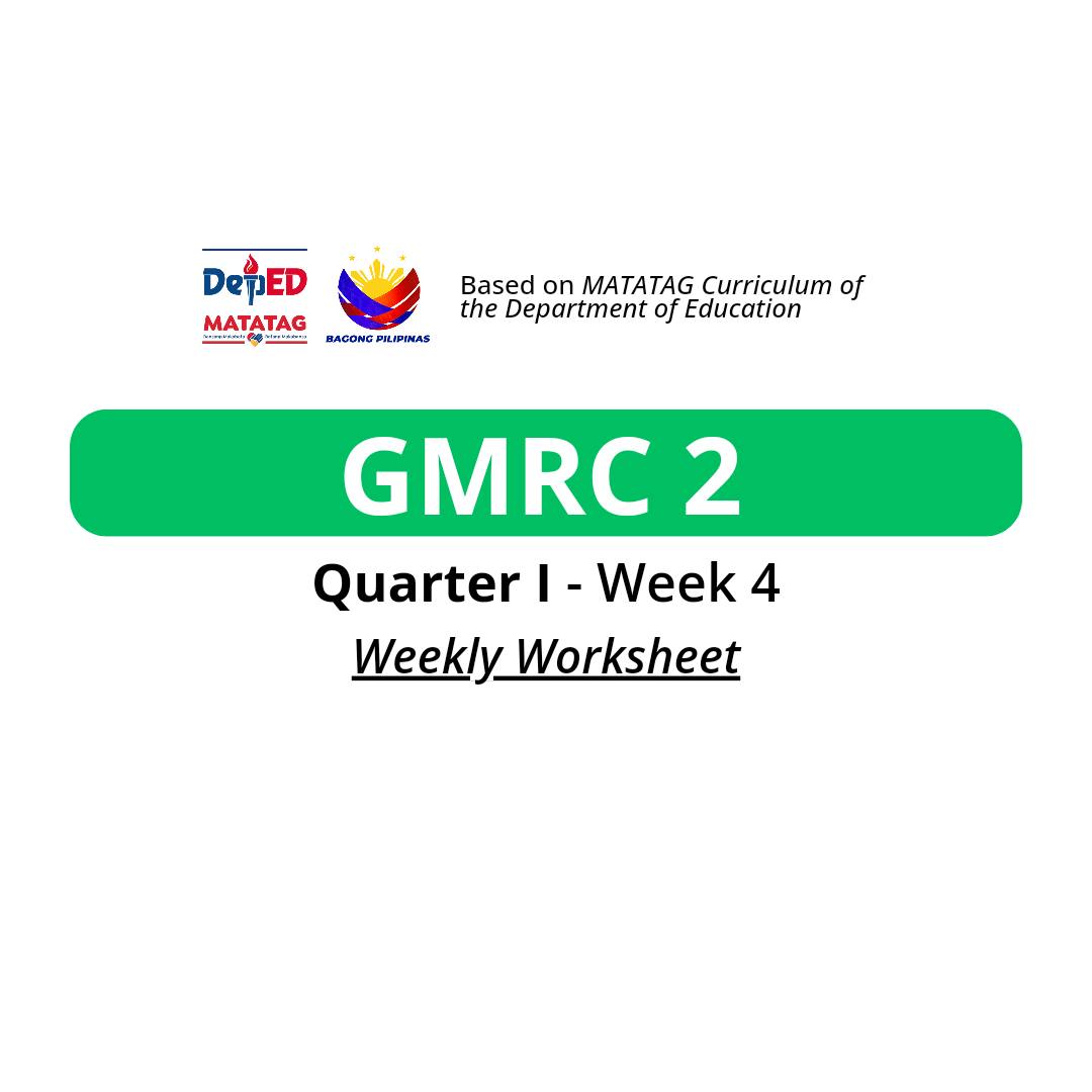 Deped Matatag Grade 2 Complete Files | QUARTER 1 - Week 4 Worksheets ...