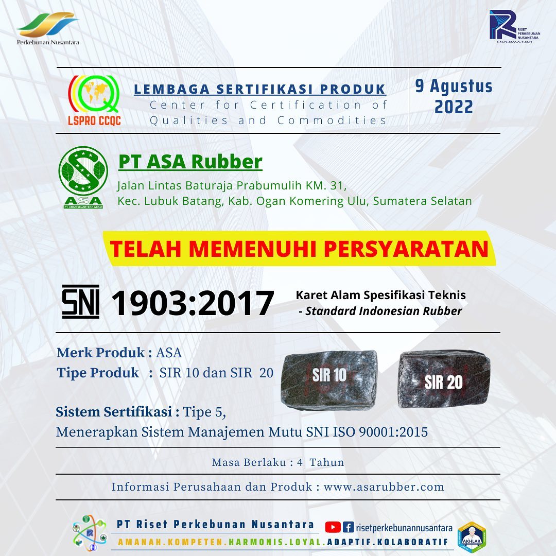 LSPRO-CCQC : PT ASA RUBBER... - Riset Perkebunan Nusantara | Facebook