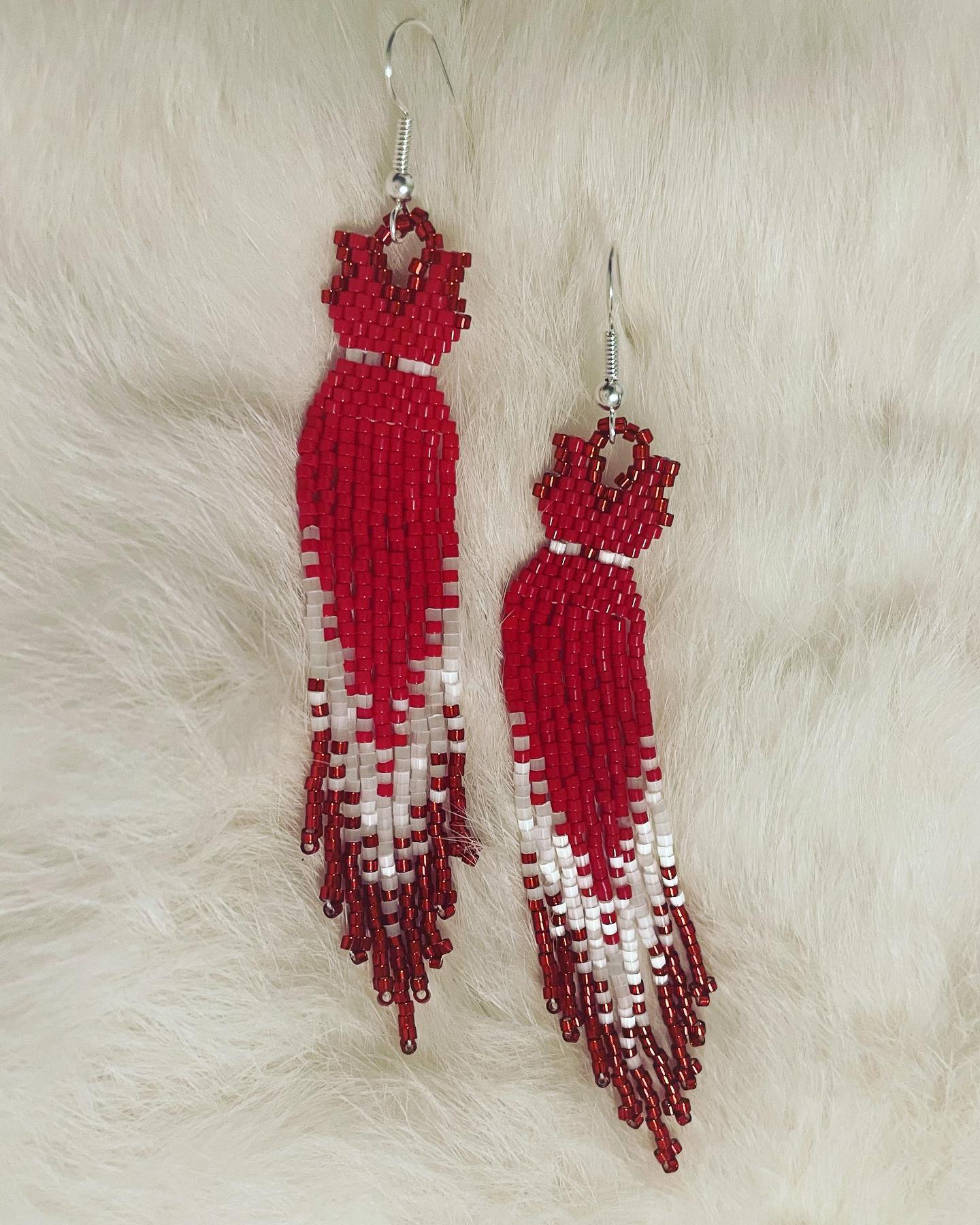 red dress beaded earrings Pattern for earrings? Luxury Bridal Boutique -Sharon Handmade in Nova Scotia Fit: MAIN RANGE Size:IT42(M)
