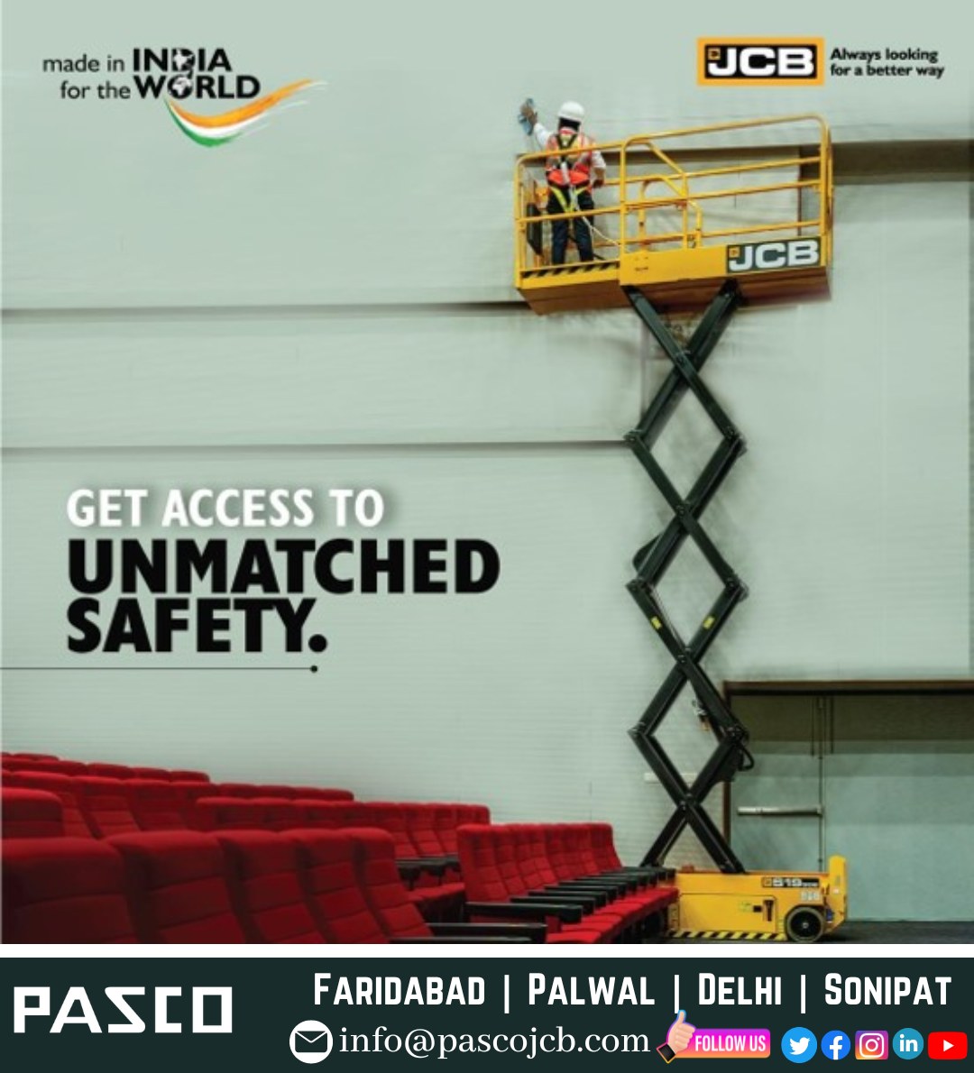 Pasco - #JCB Access Platforms are safety-first designed. They come with ...