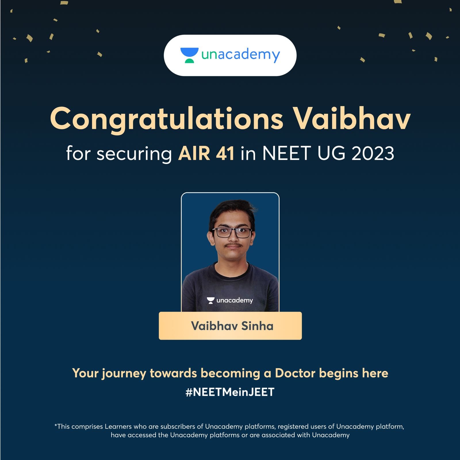 Congratulations VAIBHAV for... - Unacademy Centre - Indore | Facebook