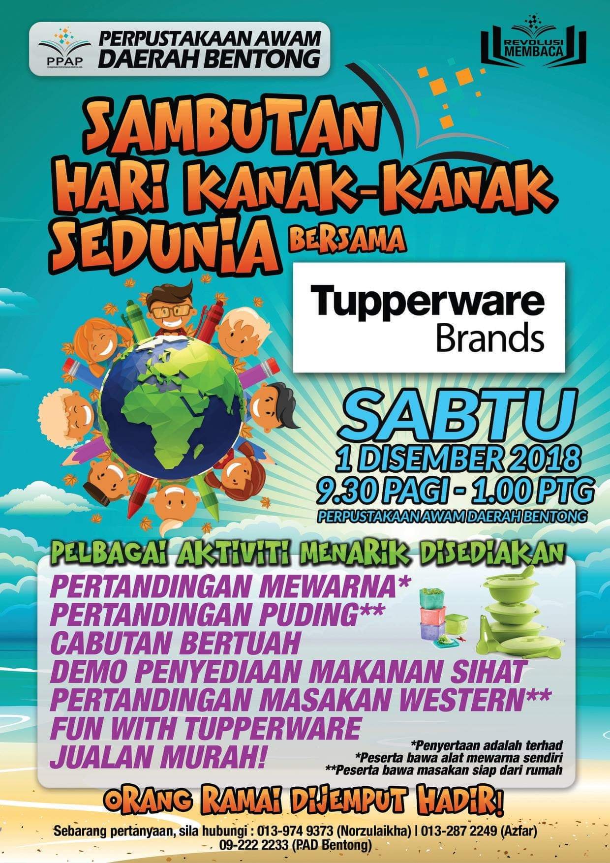 Perpustakaan Awam Daerah Bentong Ayuh Bersama Meriahkan Sambutan Hari Kanak Kanak Sedunia 2018 Bersama Tupperwarebrands Pelbagai Aktiviti Menarik Dan Cenderahati Disediakan Facebook