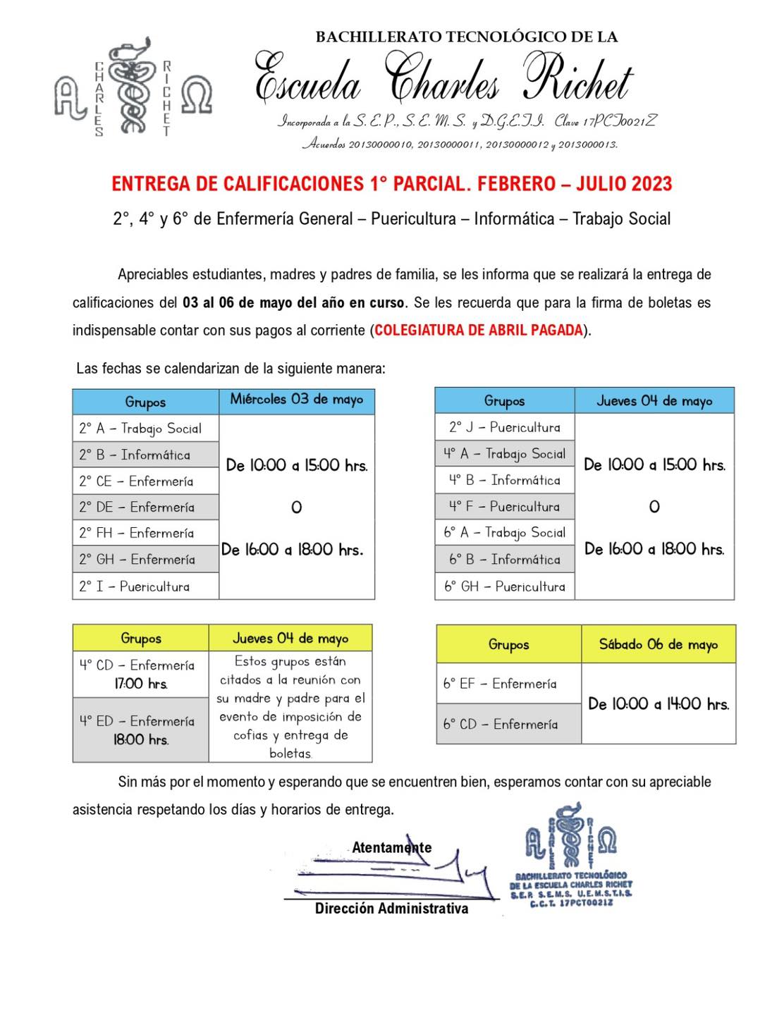 📢|... - Bachillerato Tecnológico de la Escuela Charles Richet | Facebook