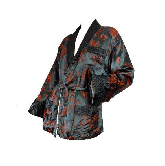 Vintage embroidered silk smoking jacket $45 #whiteelephant #store