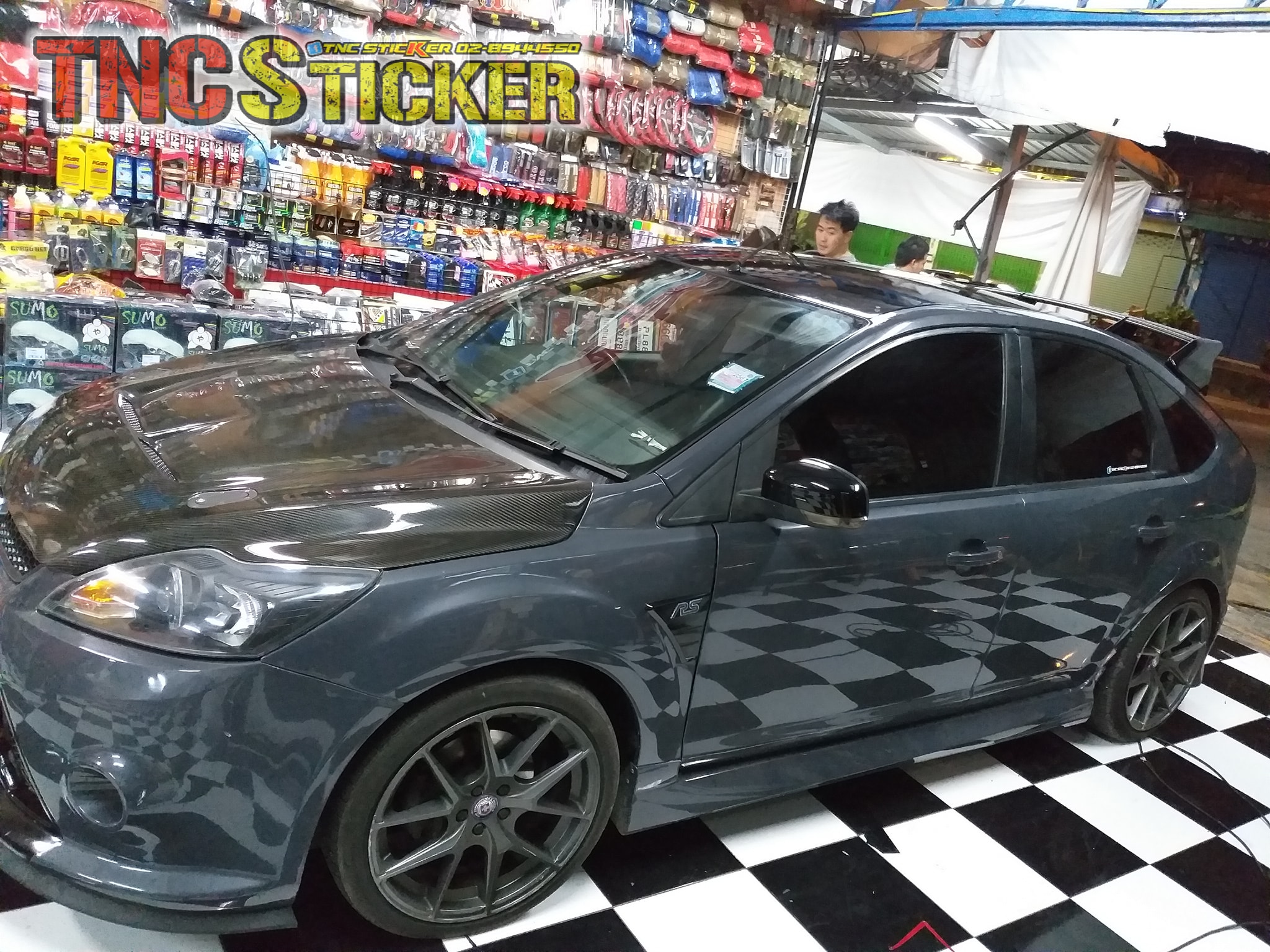หุ้มหลังคาดำเง... - Tnc Sticker สติ๊กเกอร์แต่งลายรถ 02-8944550