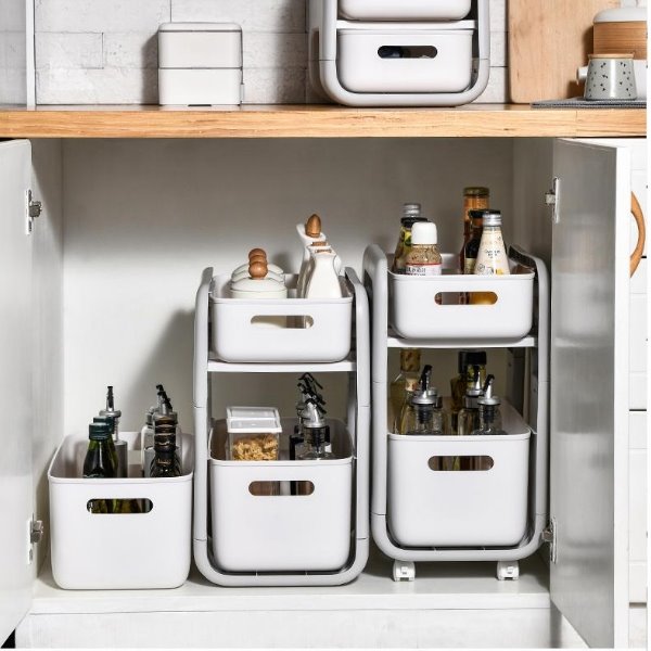 😍 Multi-Purpose Countertop Clutter Storage Rack Cabinet Double-Layer ...