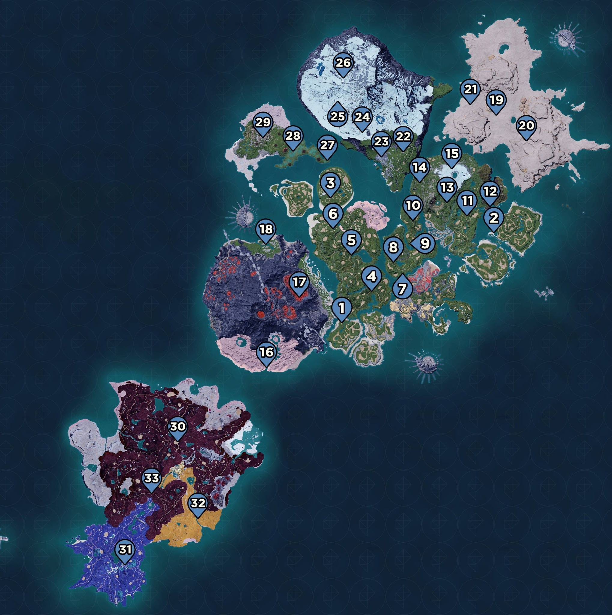 Locations of predator cores in Palworld