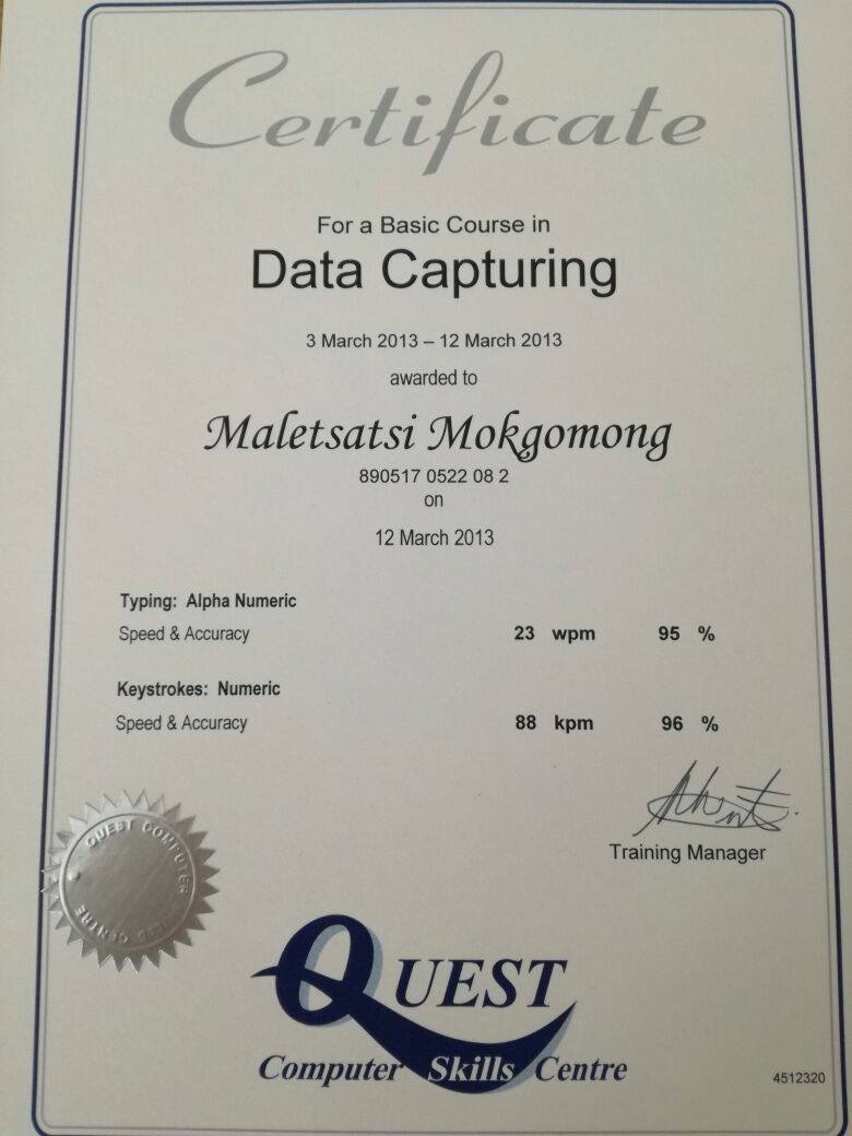 Data Capture / Computer... - Quest Computer Skills Centre | Facebook