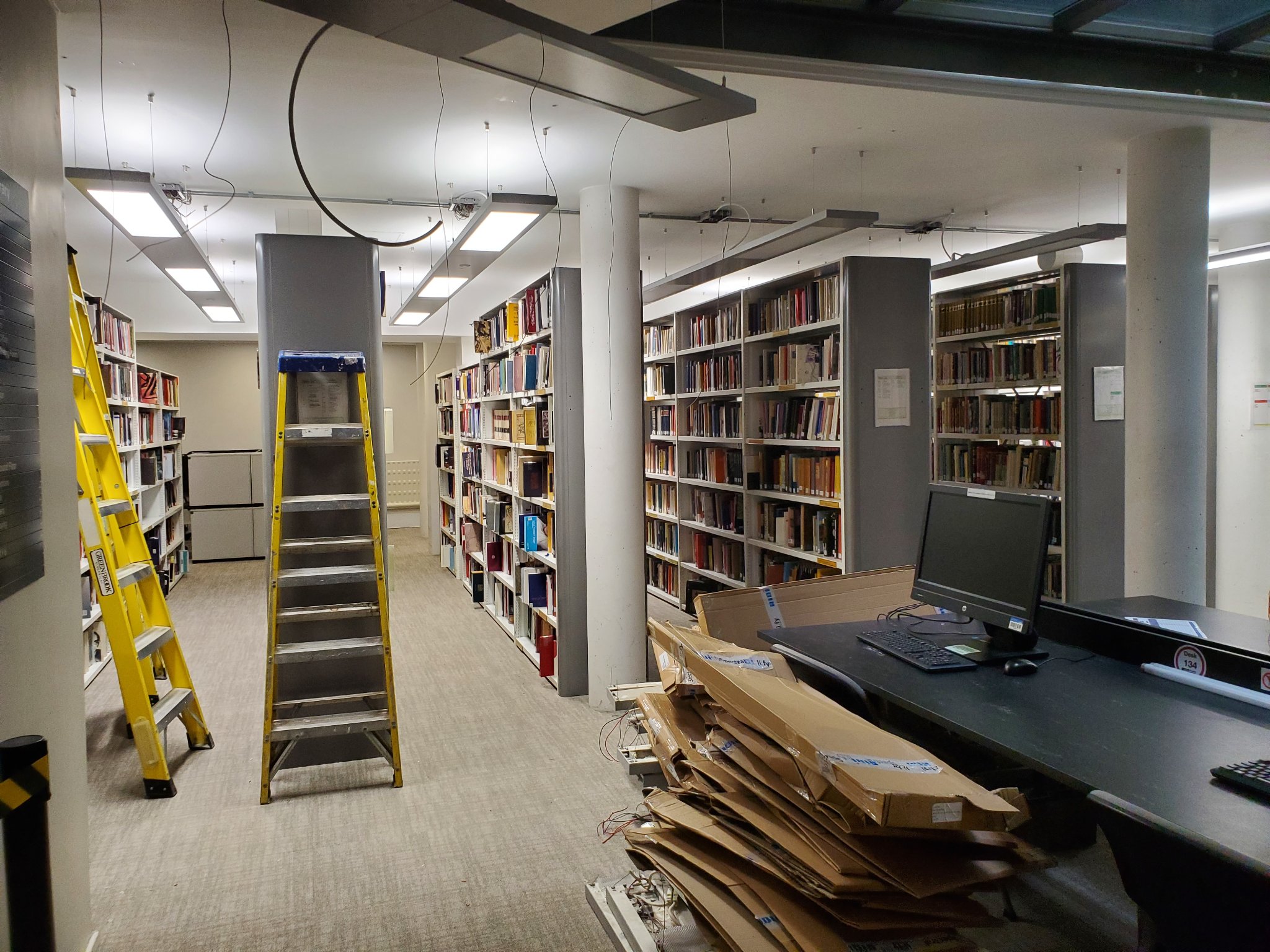 The lighting replacement work on the... - UCL SSEES Library