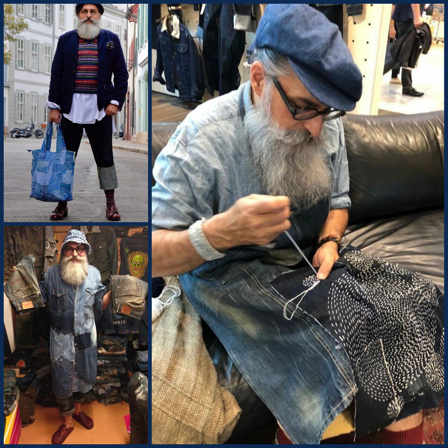 Gerold Brenner; vintage fabrics with boro and sashiko.