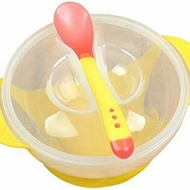 BIOZOYG Ensemble Bols Bambou Rond Avec Cuillère - Vaisselle Enfant Ventouse FSC Rouge