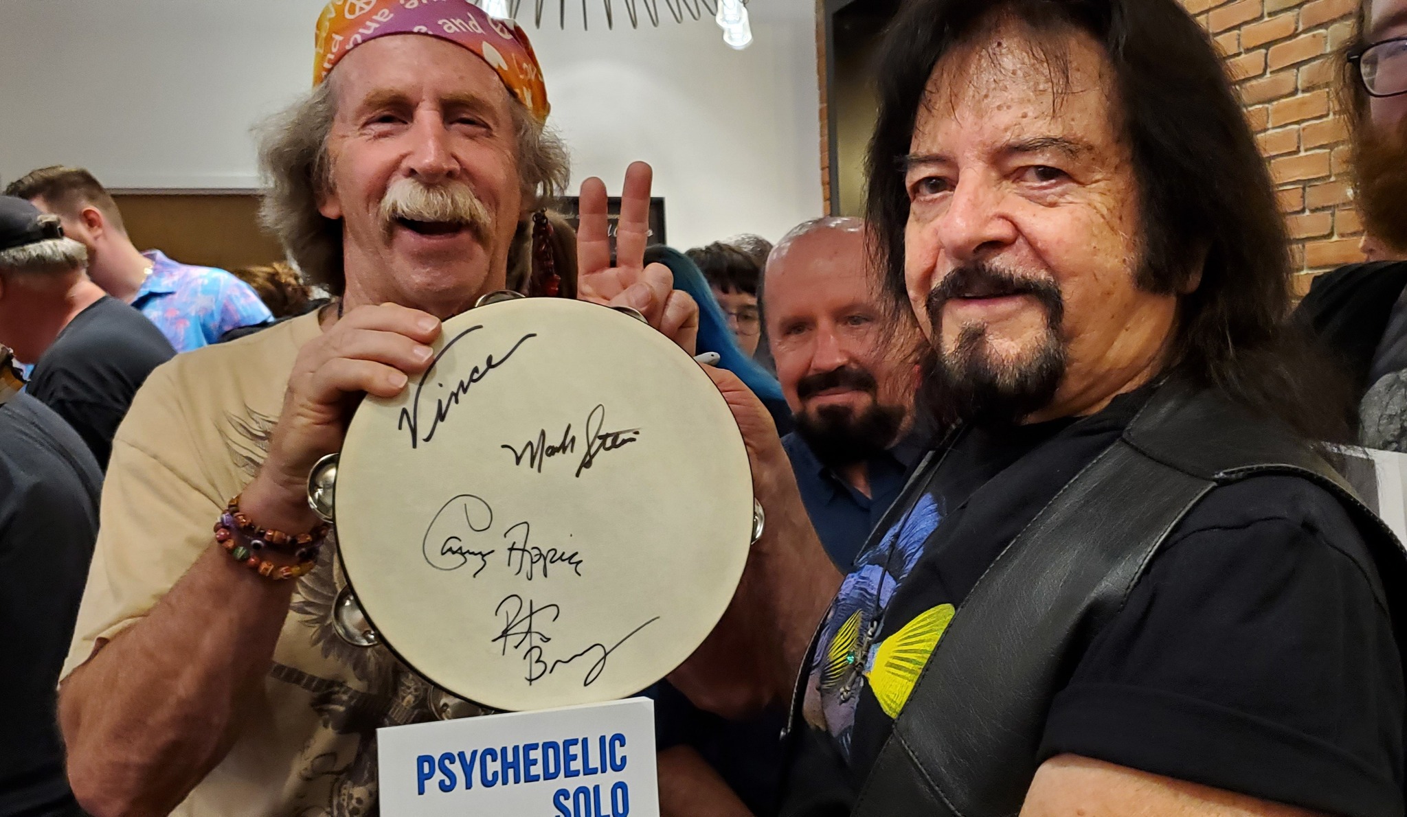 Vanilla Fudge signed tambourine charity raffle