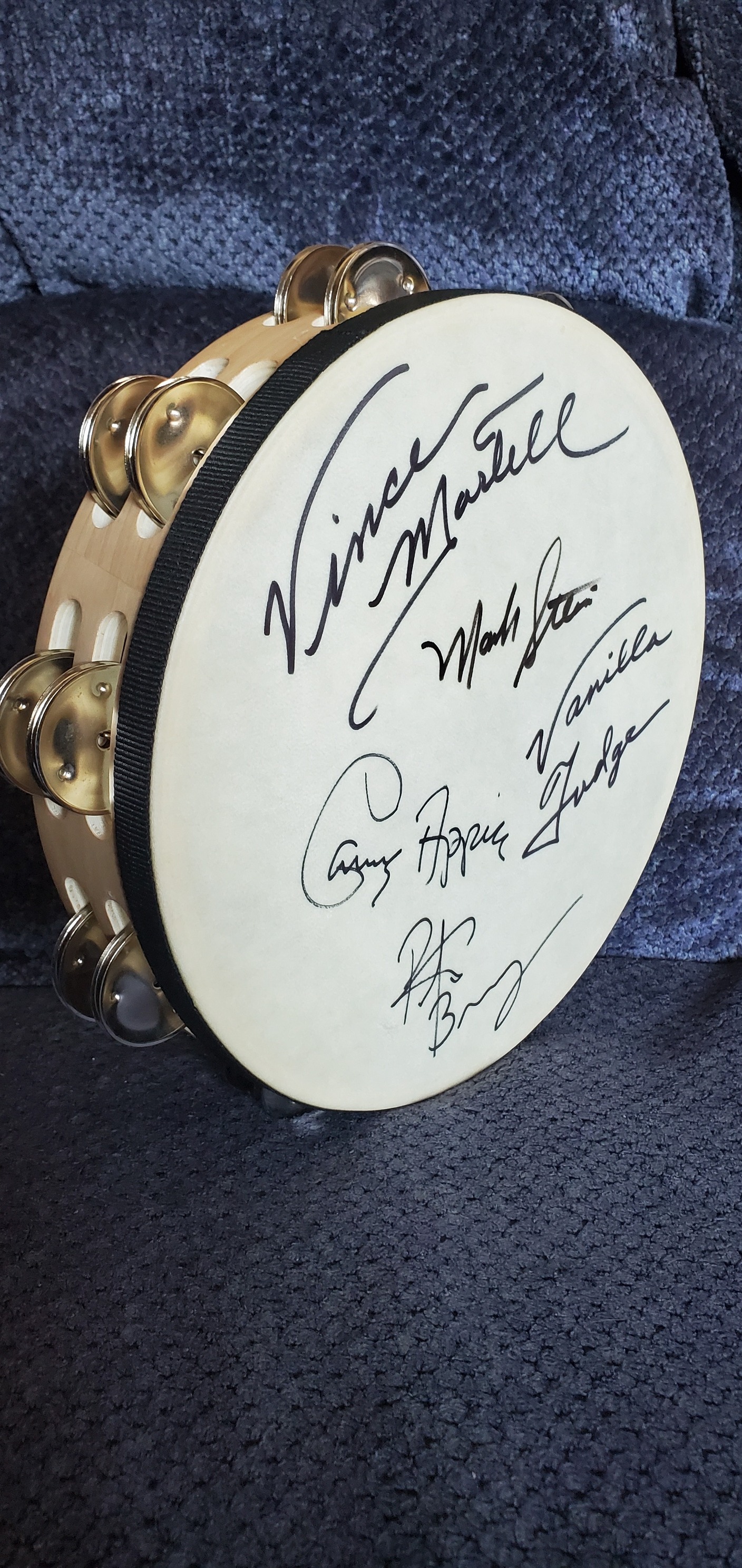 Vanilla Fudge signed tambourine charity raffle