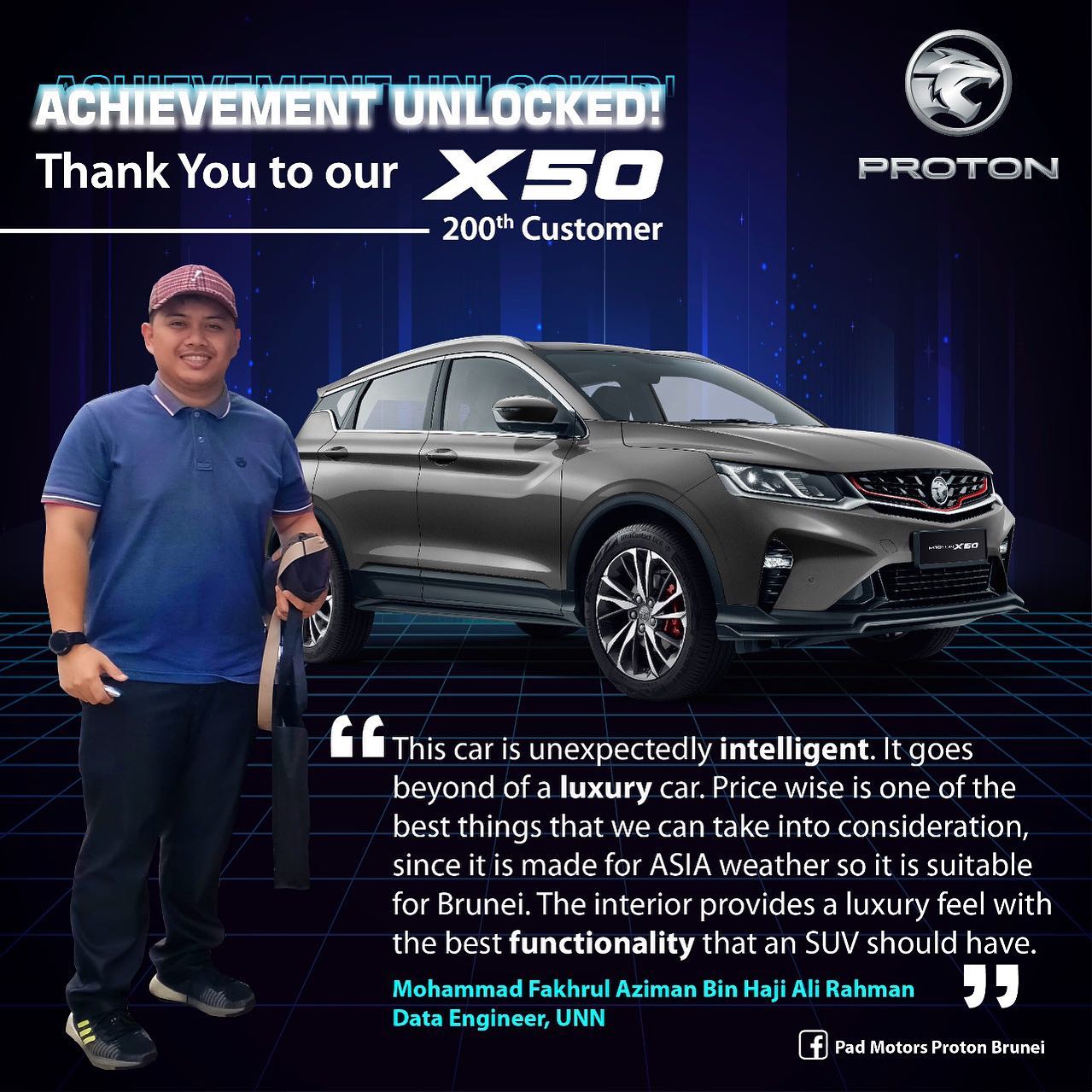 Pad Motors Proton Brunei - Proton X50 Customer Review – Mohammad ...