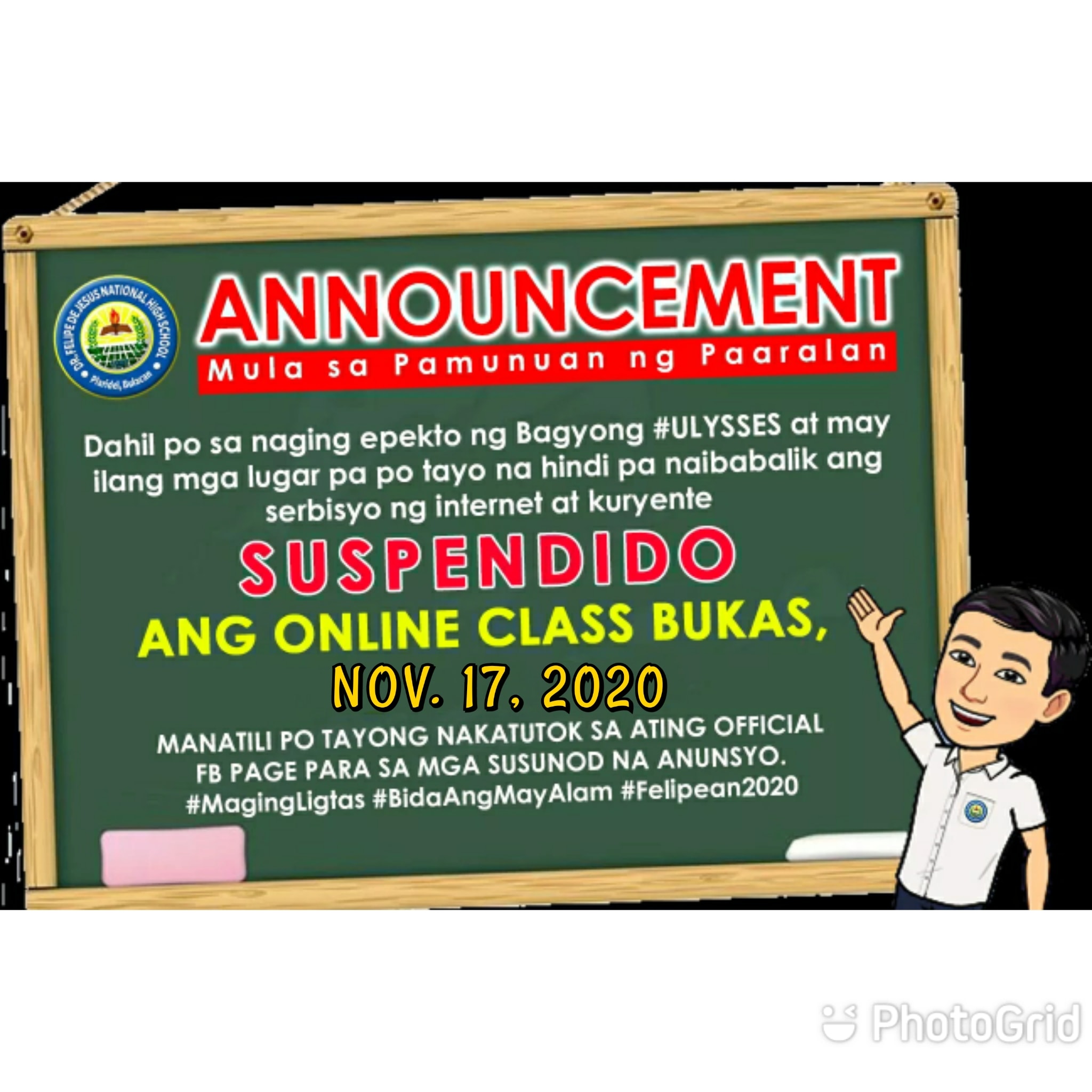***ANUNSYO MULA SA PAARALAN*** Patuloy po na SUSPENDIDO ang Online