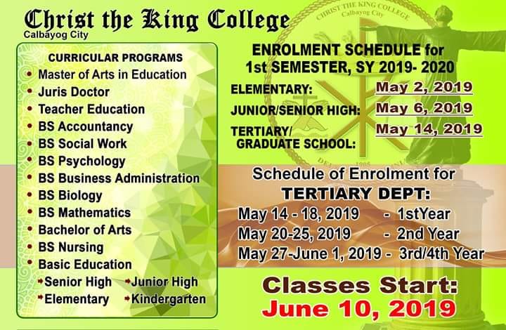Course... - Christ the King College of Calbayog City, Inc. | Facebook