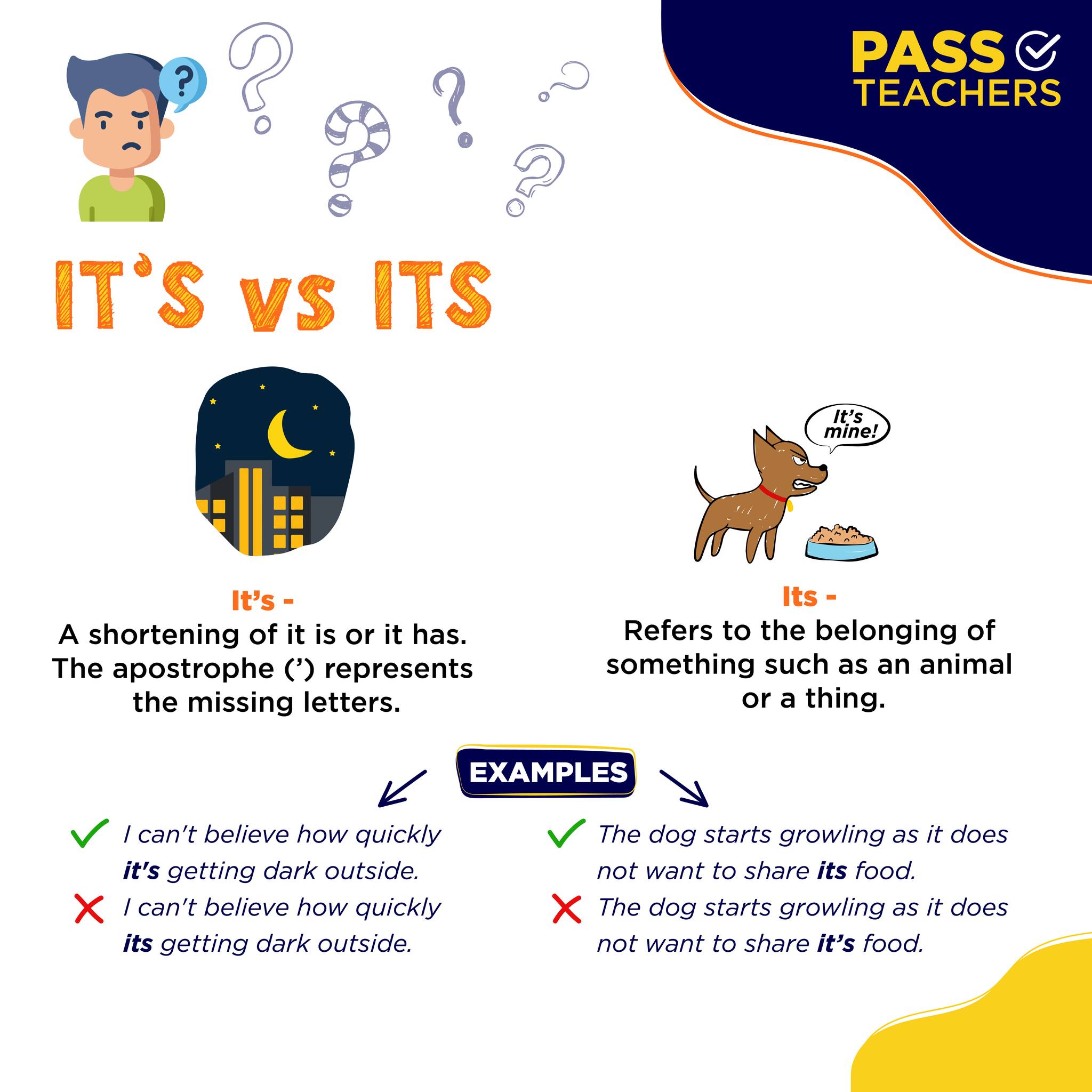 Pass - Do your students struggle with 'it's' and 'its'? 🤔Here is a ...