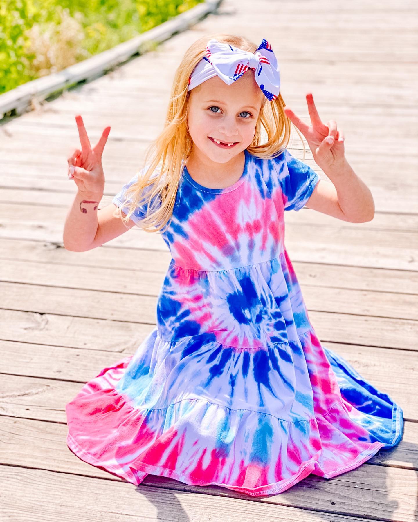 Simply soft tie dye twirl dress for kids