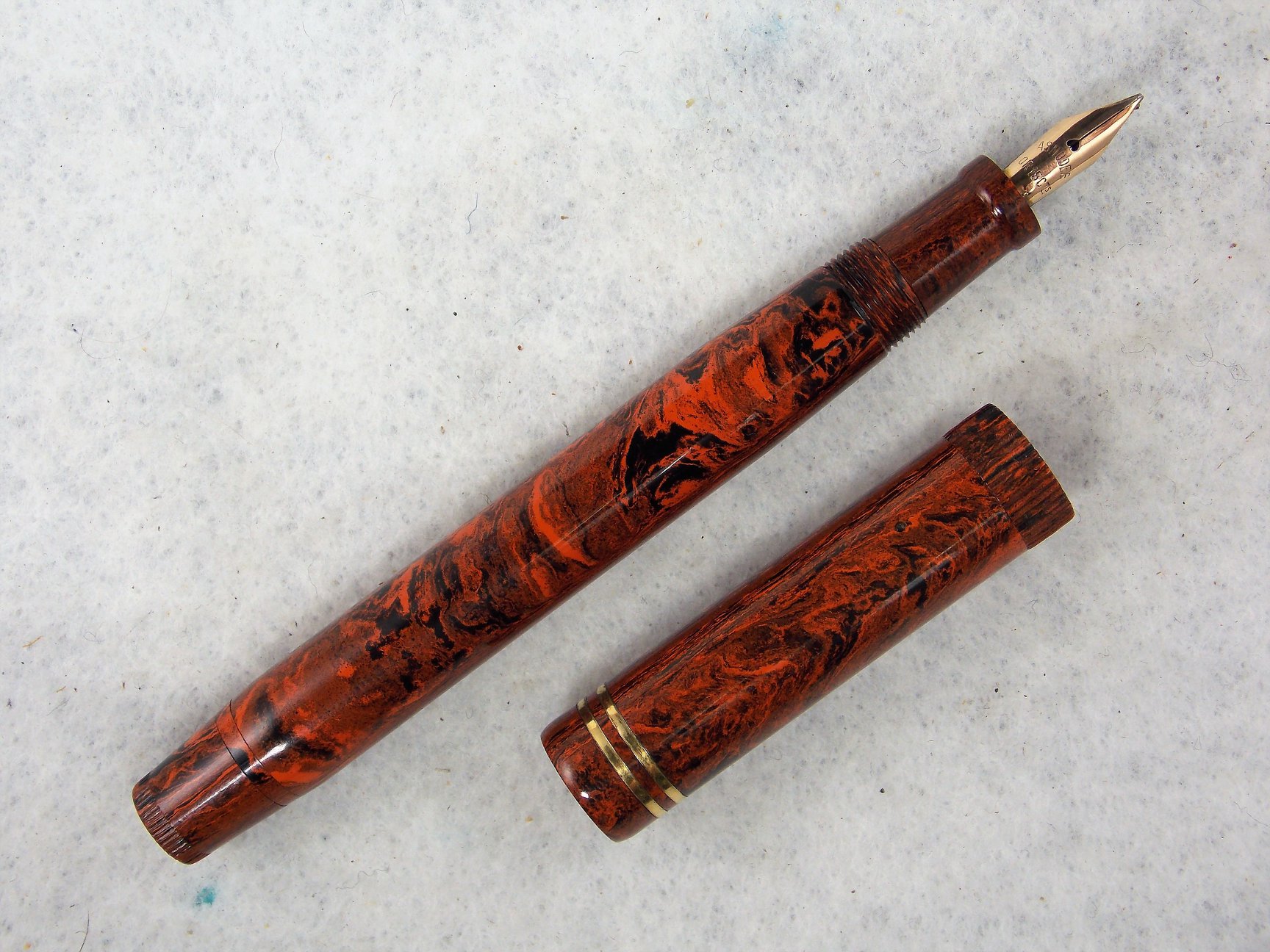 ONOTO No.14 Red Mottled Lever 万年筆 ONOTO No.14 Red Mottled Lever 万年筆