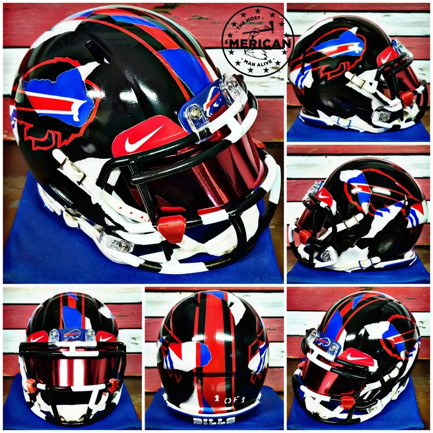 custom football helmet buffalo horns on front Bills  Stingers Chain Mini Helmets this authentic size display helmet is perfect for all football fans and great for autographs Custom silicone mold for buffalo