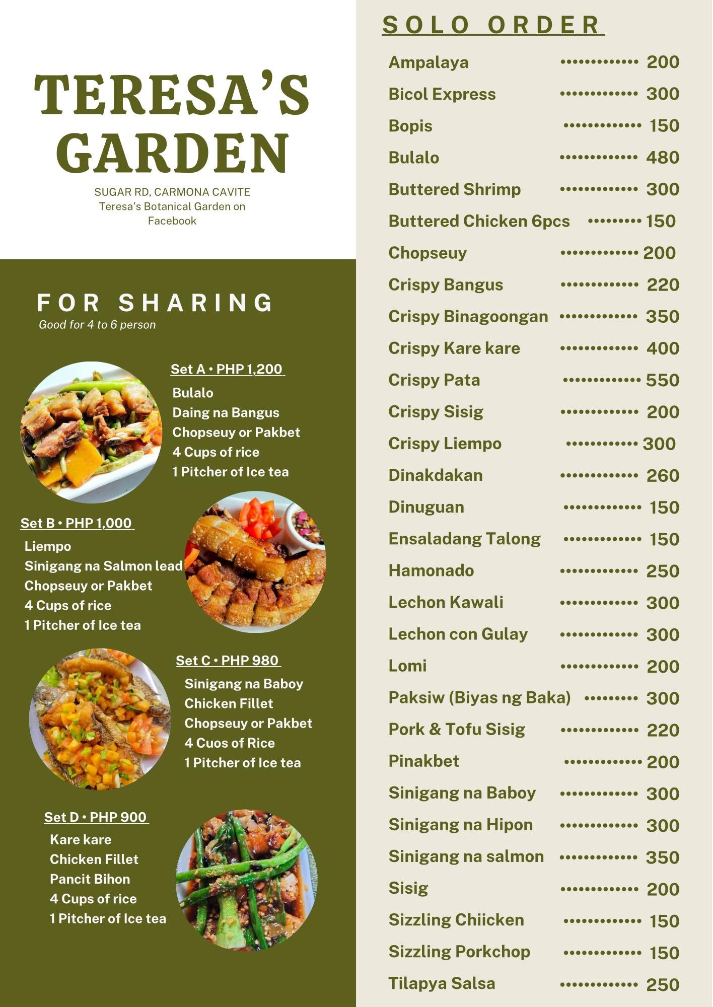 Updated Menu : All Day... - Teresa’s Botanical Garden