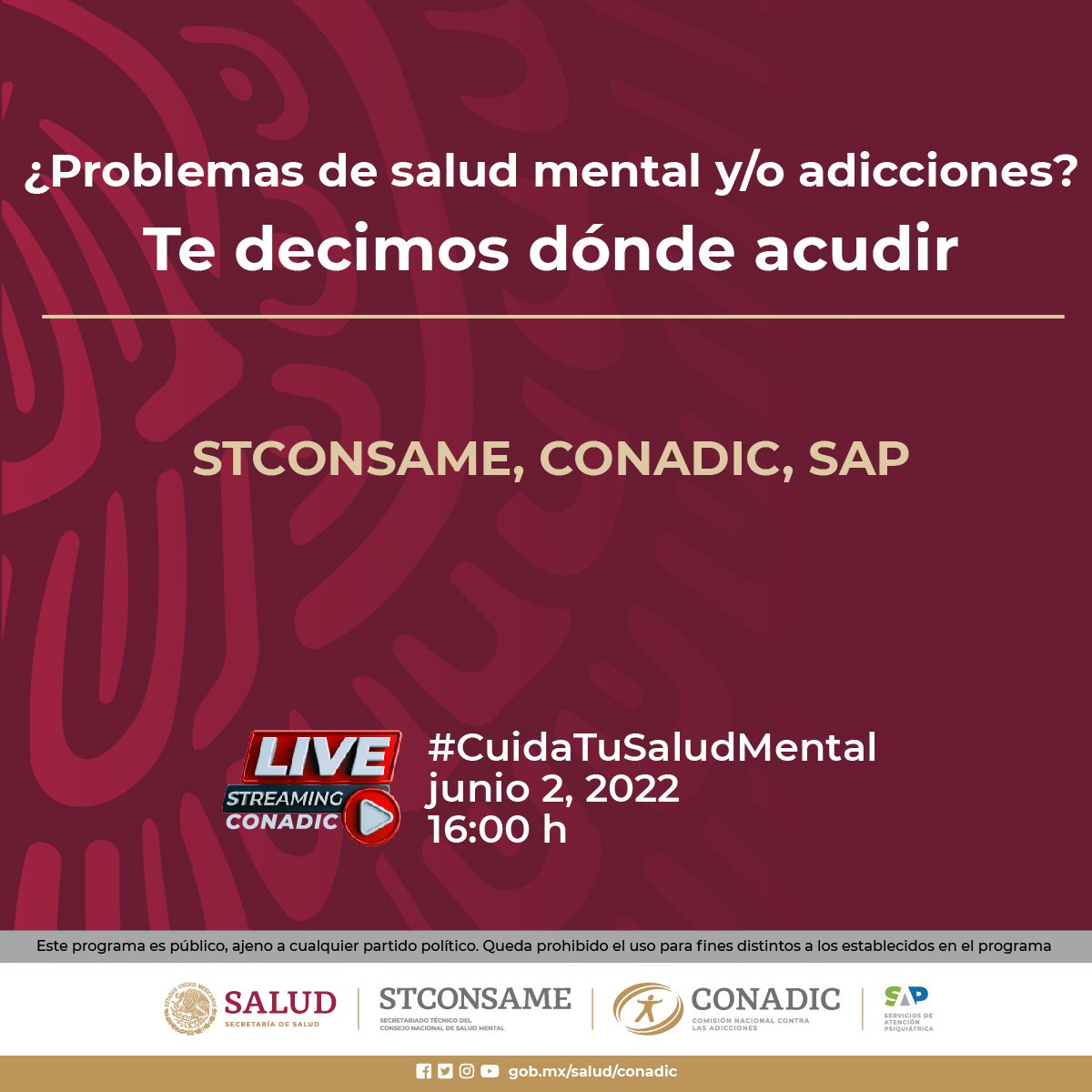 CONASAMA - Si presentas un problema de consumo de sustancias o con ...