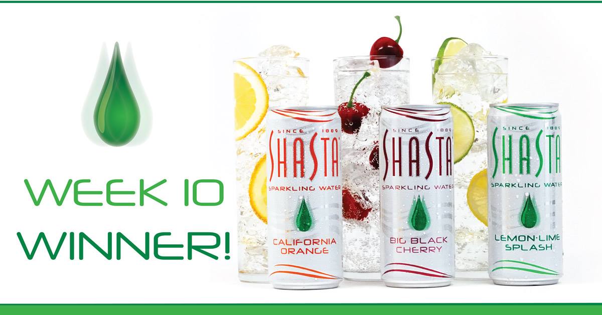 Congratulations to Week 10 Winner... - Shasta Sparkling Water | Facebook