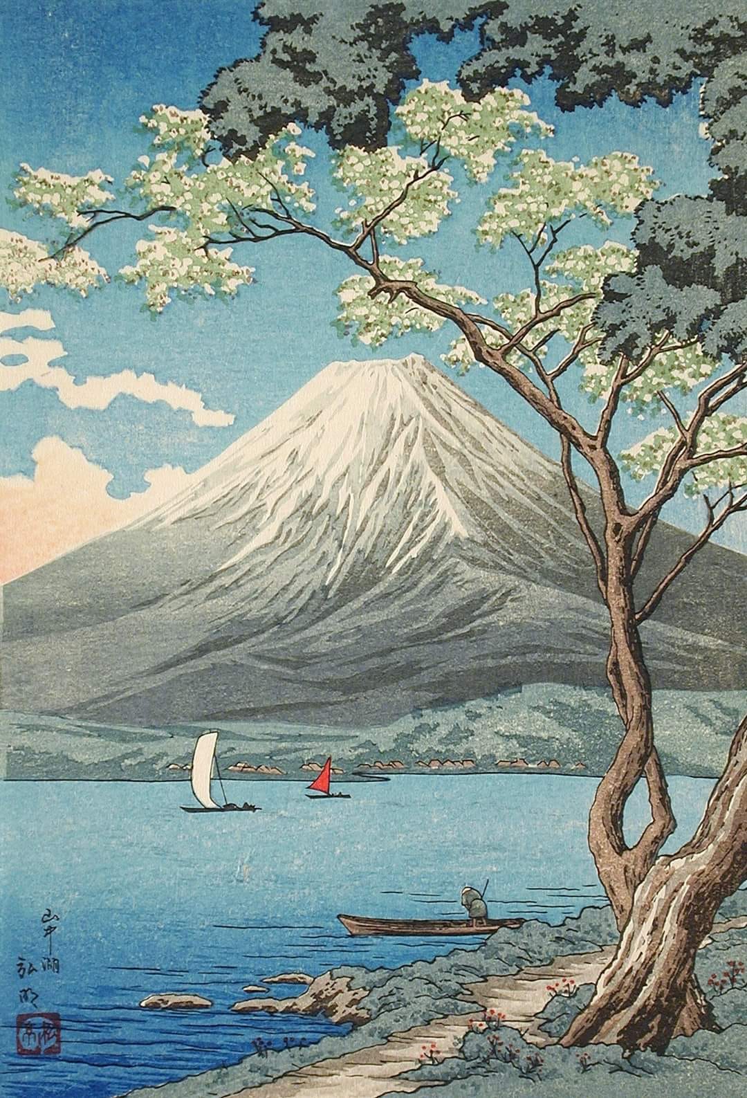 SOLD- Mount Fuji, created in the style of Japanese painter Takeshi