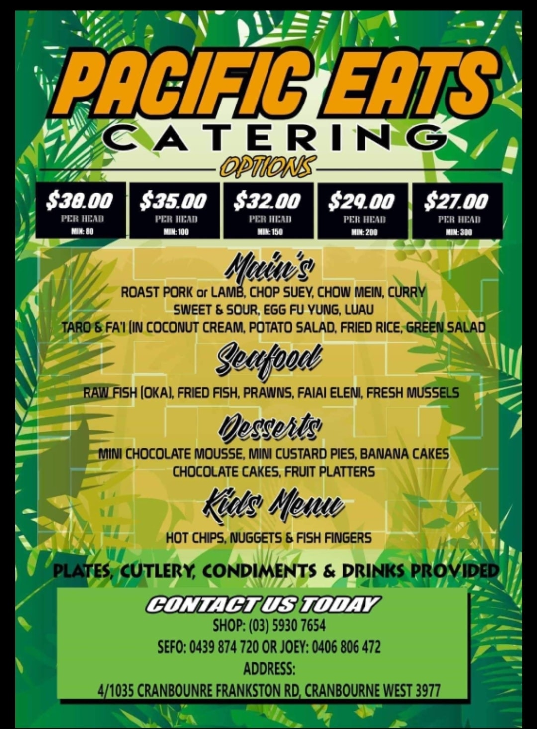 PacificEats2015 - 🌴OUR CATERING MENU🌴