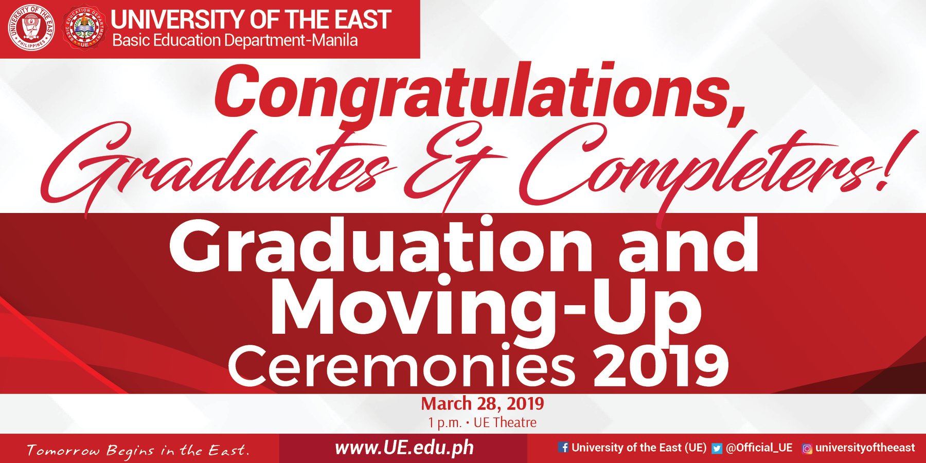 Congratulations to the Grade... - University of the East (UE)