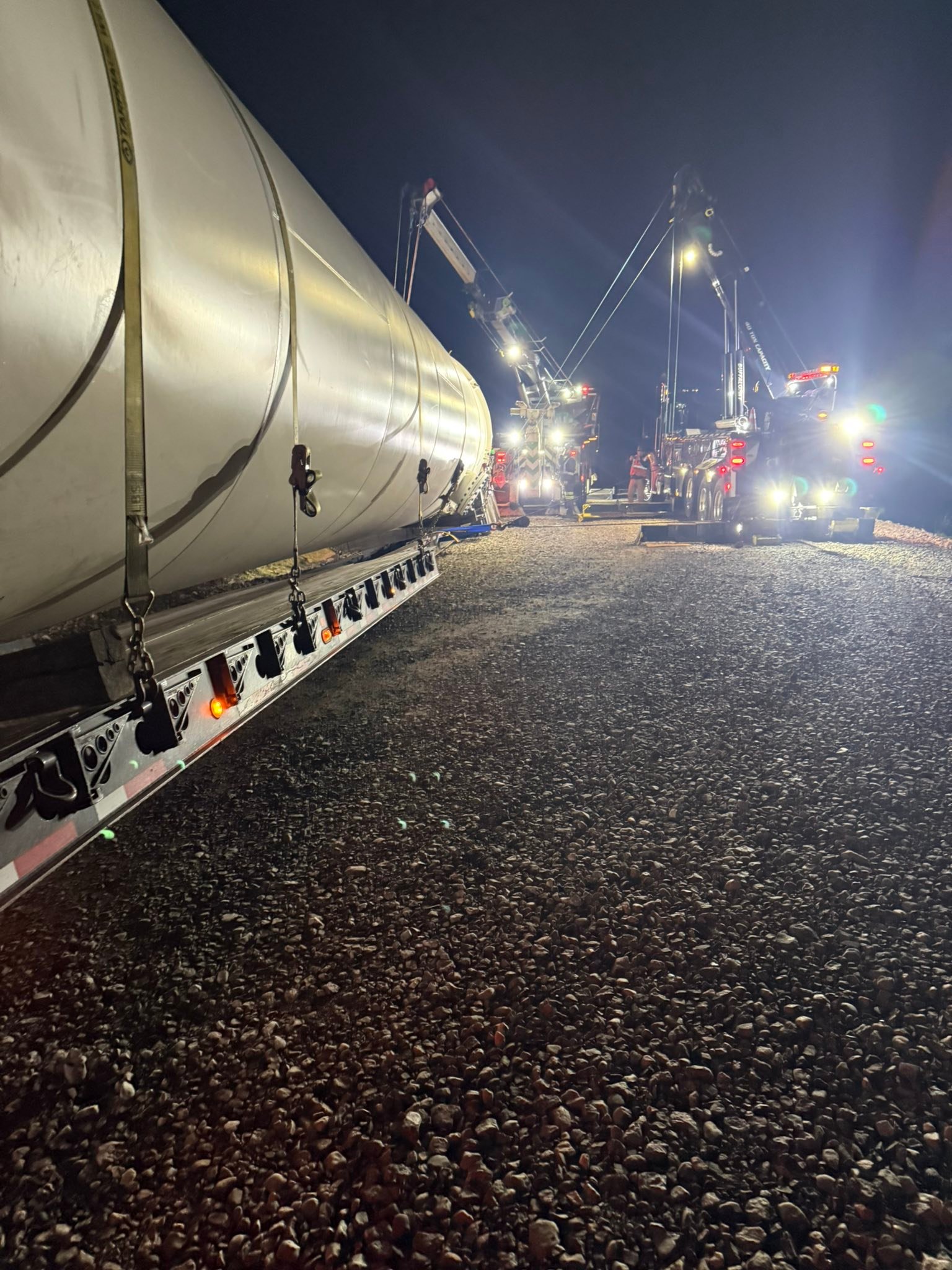 Merj - 60K pound load on a stretch RGN went off the road and down into ...
