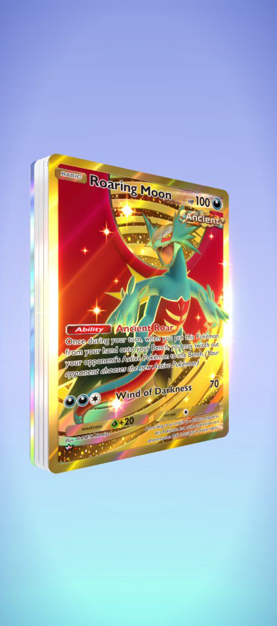 roaring moon pokemon card gold EX SIR 162/131 - Ace 9 RarityRare Hit Points140 HP Darkness 2025 Pokemon Chinese SV True