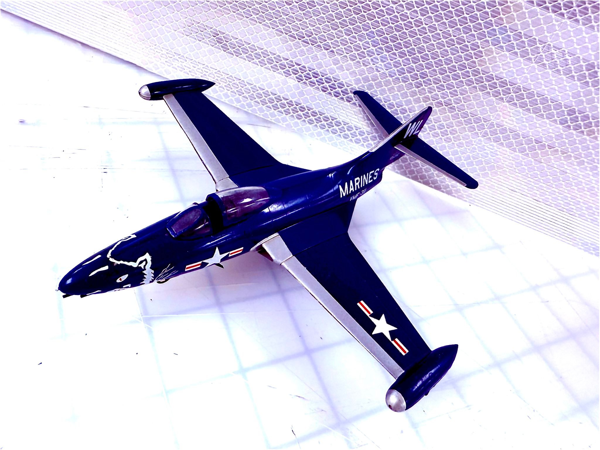 HobbyBoss 1/72 F9F-2 Panther model of VF-61 Jolly Rogers