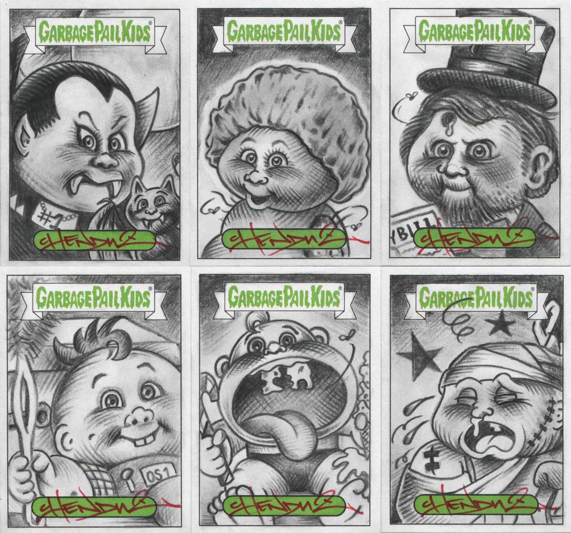 Here's a DEAD TED sketch card that I drew for the Garbage Pail
