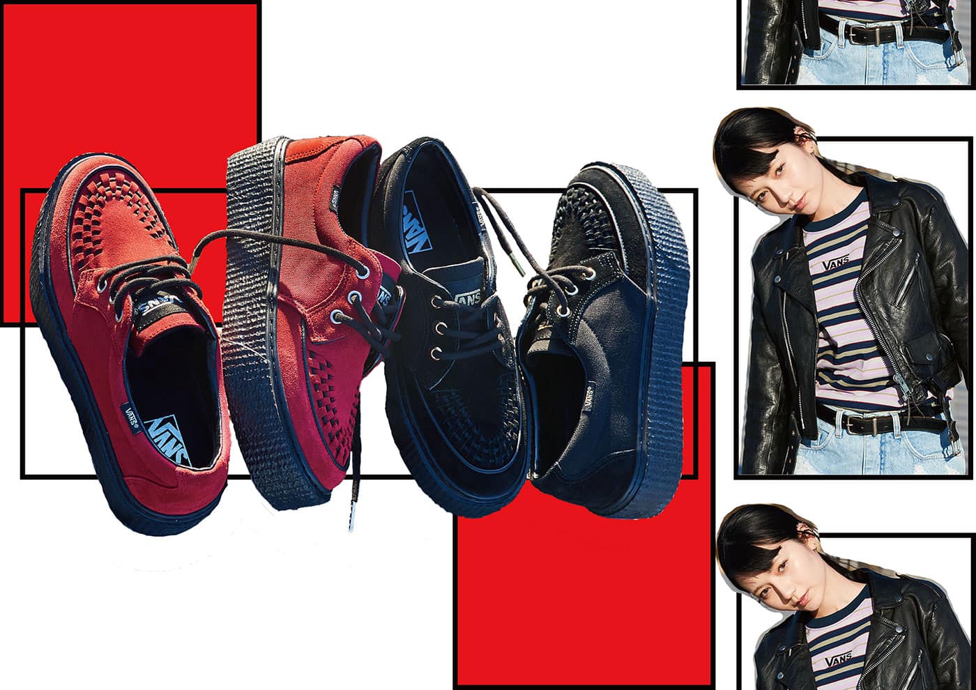 VANS V3920 クリーパー　レッド【箱有】 CREEPERS OX ヴァンズ クリーパーズ OX V3920 RED 【公式通販】